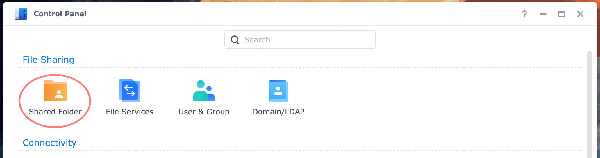 synology, control panel, shared folder, dsm7