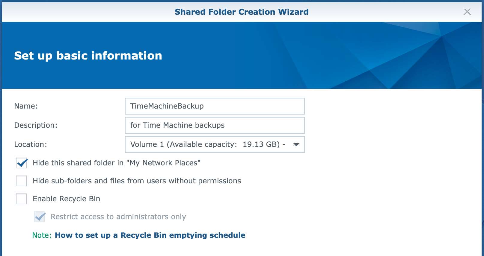 synology, shared folder, create wizard, dsm6
