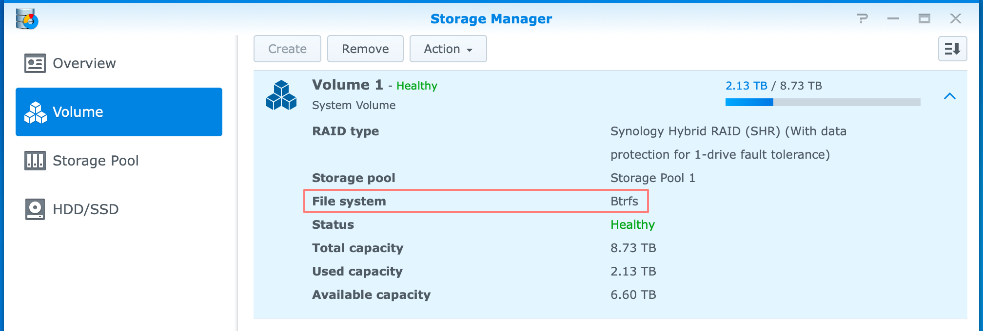 synology, storage manager, btrfs, dsm6