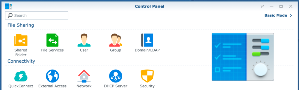 synology, control panel, dsm6