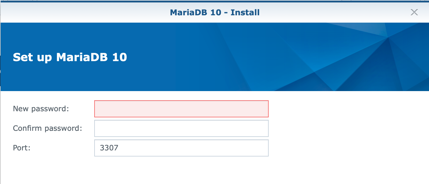 synology, mariadb 10, set up, password, dsm6