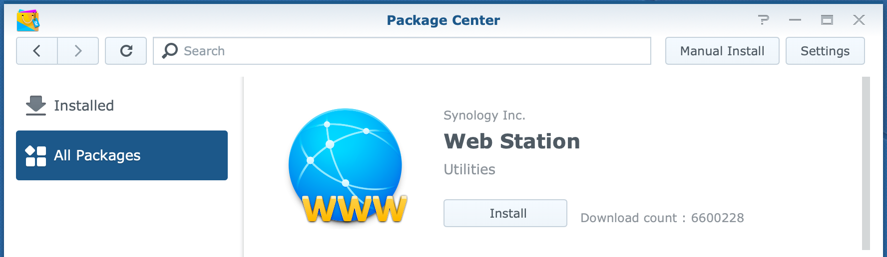 synology, package center, web station, dsm6