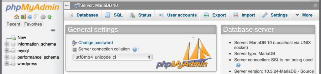 synology, phpmyadmin