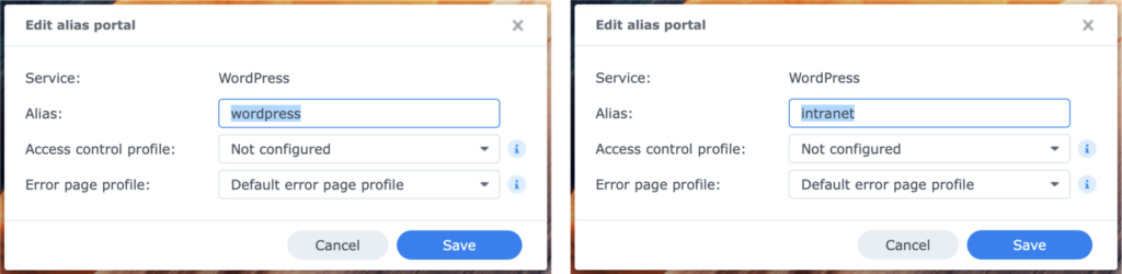 synology, web station, edit alias, dsm7