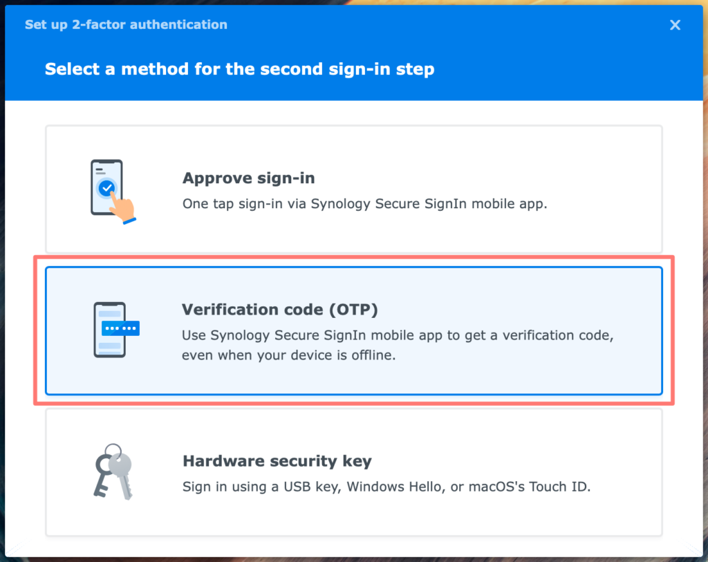 synology, user menu, personal, account tab, dsm7