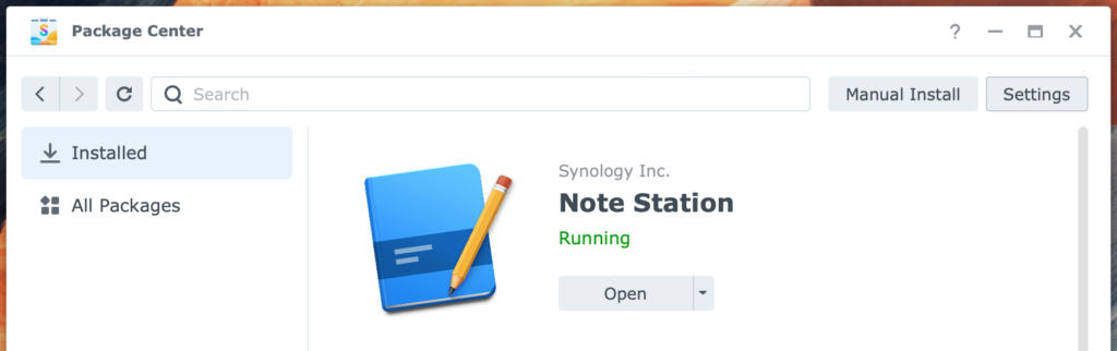 synology, package center, note station, dsm7