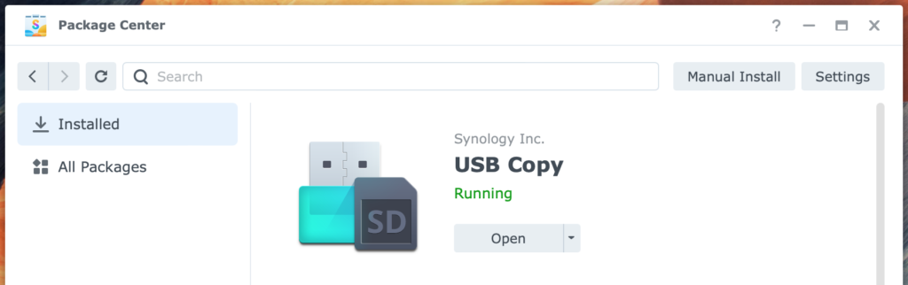 synology, package center, usb copy, dsm7