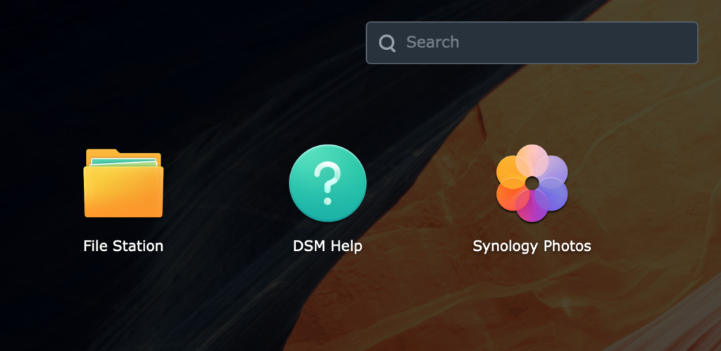 synology, dsm, main menu, photos, dsm7