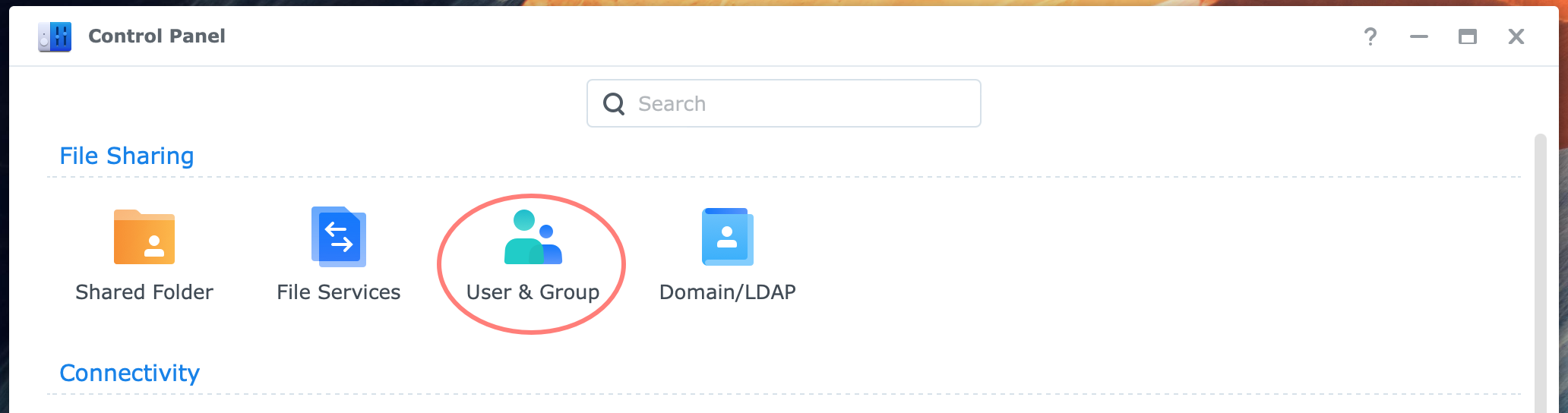 synology, control panel, user & group, dsm7