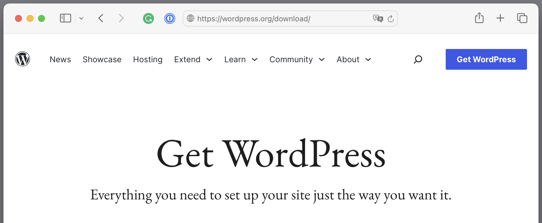 wordpress(dot)org website, download, get wordpress