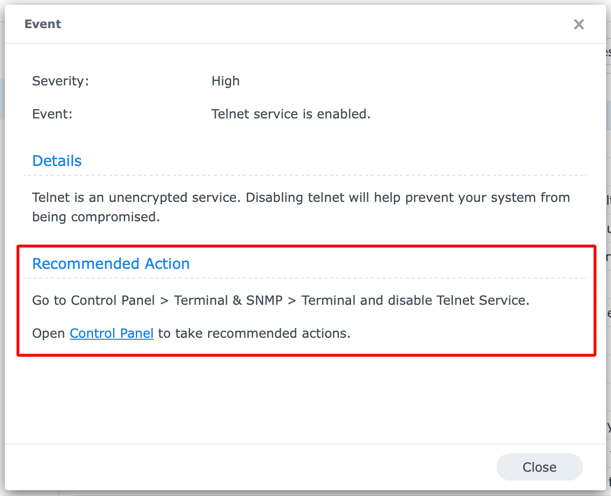 synology, security advisor, results, event, dsm7