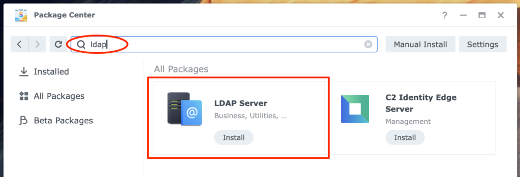 synology, package center, ldap server, dsm7