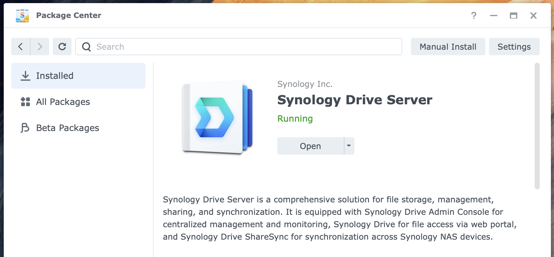 synology, package center, synology drive server, dsm7