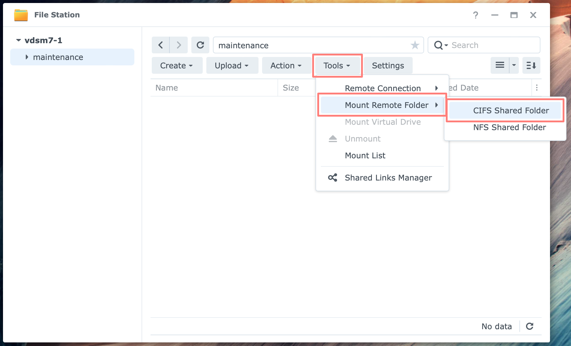 synology, file station, mount remote folder, dsm7, quickly copy files between two synology nass
